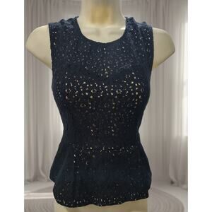 FOREVER 21 Women's Black Lattice Dressy Top Sz S / Small